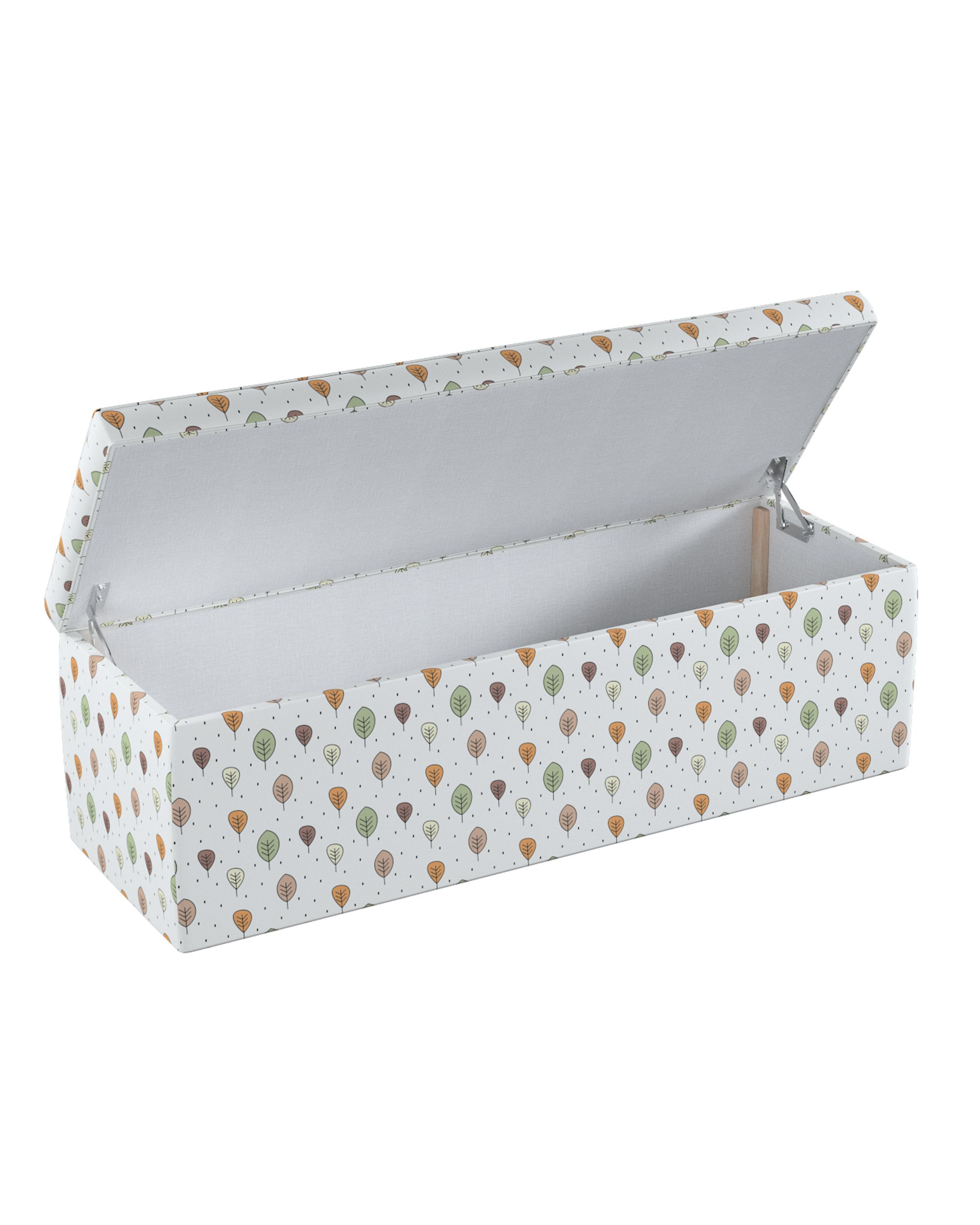 Čalouněný úložný sedací box barva hnědá látka vzorované (hover)