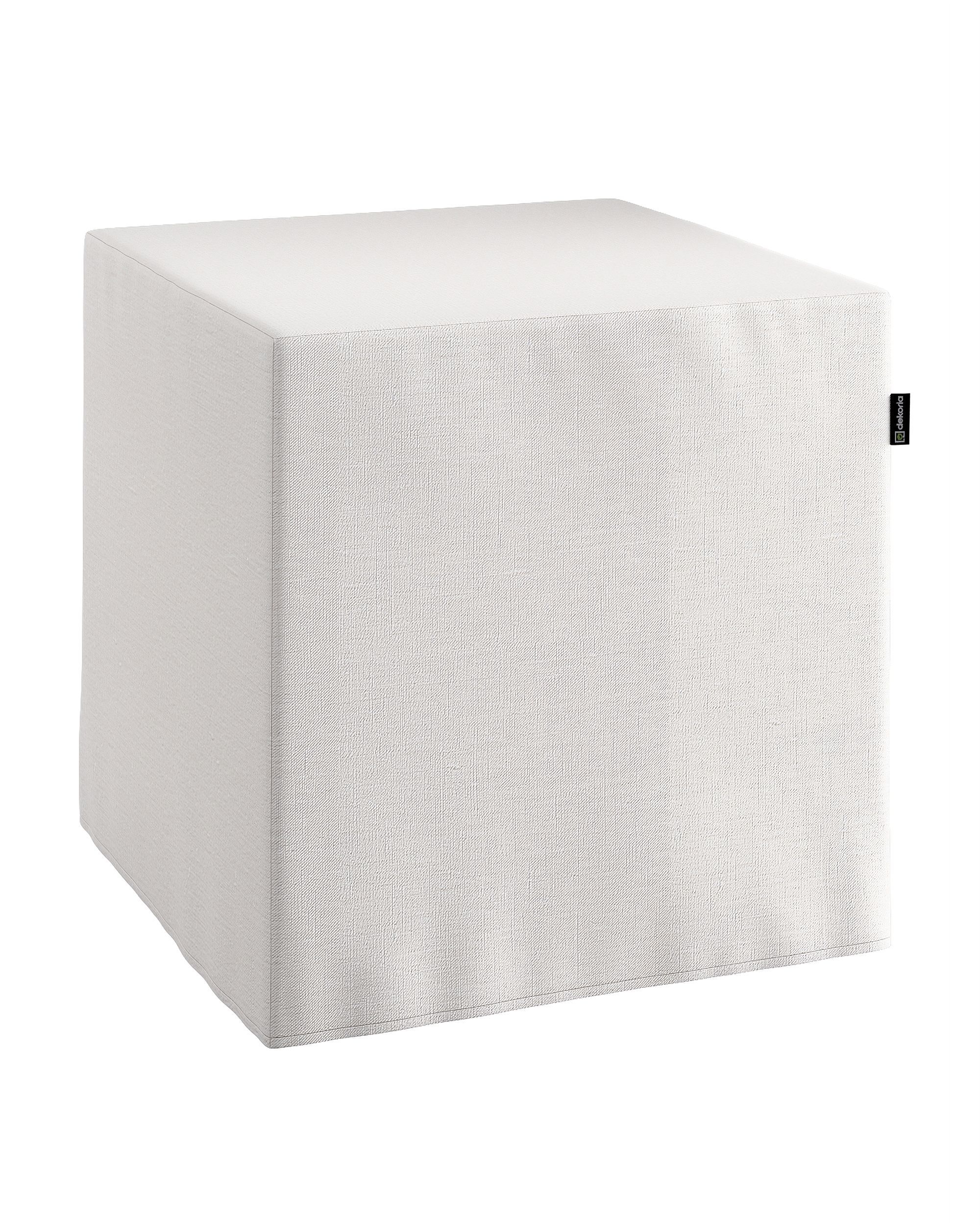 Potah na pufy Cube barva bílá látka poloprůhledná, pletený vzor