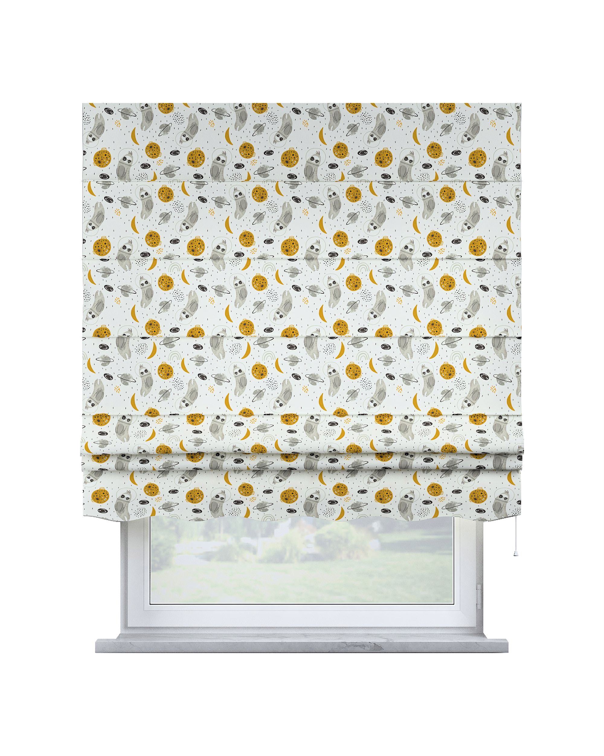 Roleta Mela barva bílá látka vzorované