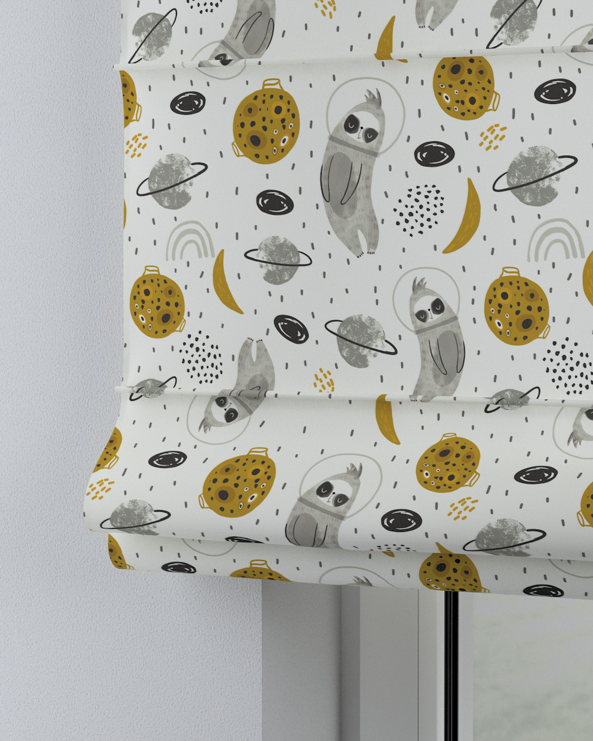 Roleta Billie barva bílá látka vzorované (hover)