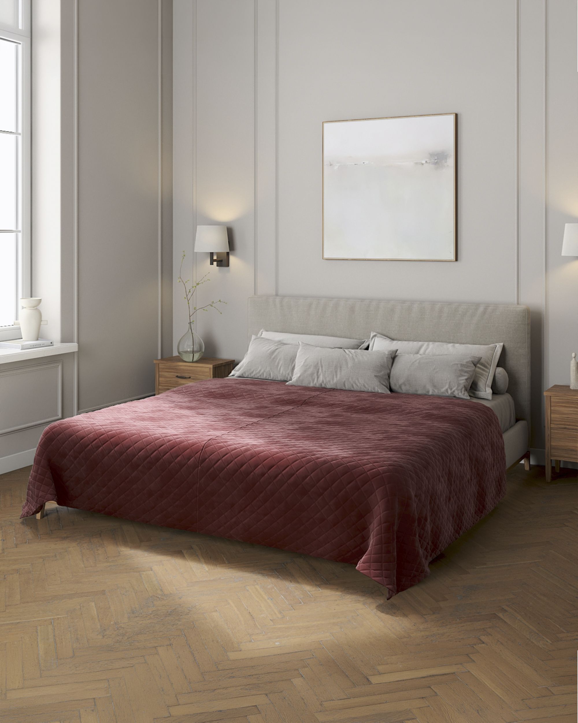 Přehoz Posh Velvet barva červená látka lesklé, sametová